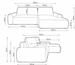 Narożnik Domle lewy szary ciemny          Ambience 19