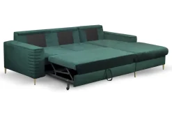 Narożnik Hald z funkcją spania prawy      butelkowa zieleń Velluto 27