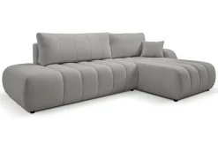 Narożnik Hobro z funkcją spania prawy szary jasny Lambi 11