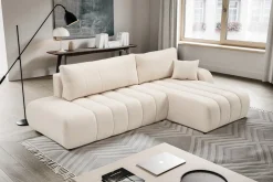 Narożnik Hobro z funkcją spania prawy     szaro-brązowy Lambi 3