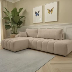 Narożnik Hobro z funkcją spania lewy      beżowy Lambi 5