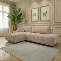 Narożnik Hobro z funkcją spania lewy      beżowy Lambi 5