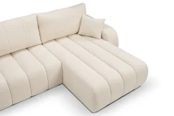 Narożnik Hobro z funkcją spania prawy kremowy Lambi 8