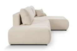 Narożnik Hobro z funkcją spania prawy kremowy Lambi 8