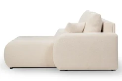 Narożnik Hobro z funkcją spania prawy kremowy Lambi 8