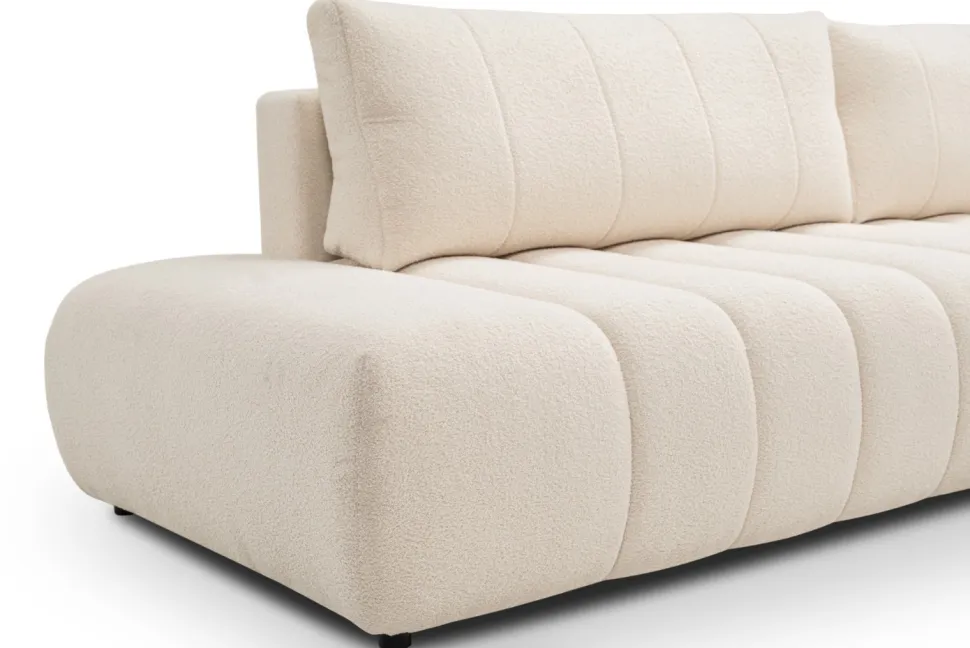 Narożnik Hobro z funkcją spania prawy kremowy Lambi 8