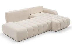 Narożnik Hobro z funkcją spania prawy kremowy Lambi 8