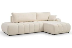 Narożnik Hobro z funkcją spania prawy kremowy Lambi 8