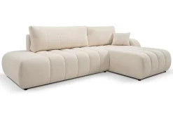 Narożnik Hobro z funkcją spania prawy kremowy Lambi 8