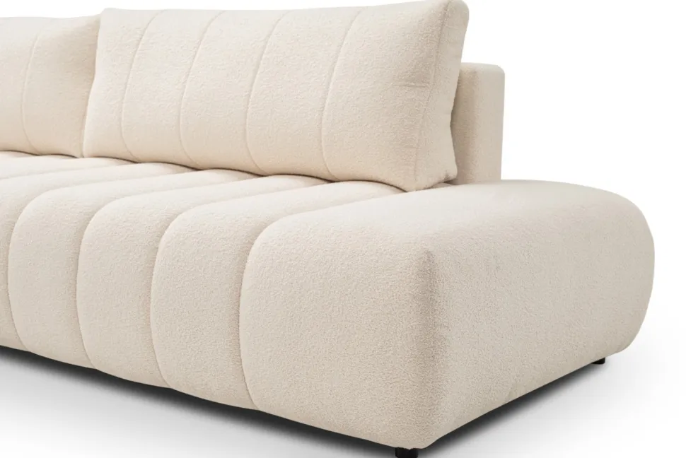 Narożnik Hobro z funkcją spania lewy kremowy Lambi 8