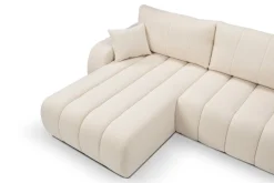 Narożnik Hobro z funkcją spania lewy kremowy Lambi 8