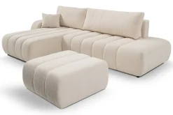 Narożnik Hobro z funkcją spania lewy kremowy Lambi 8