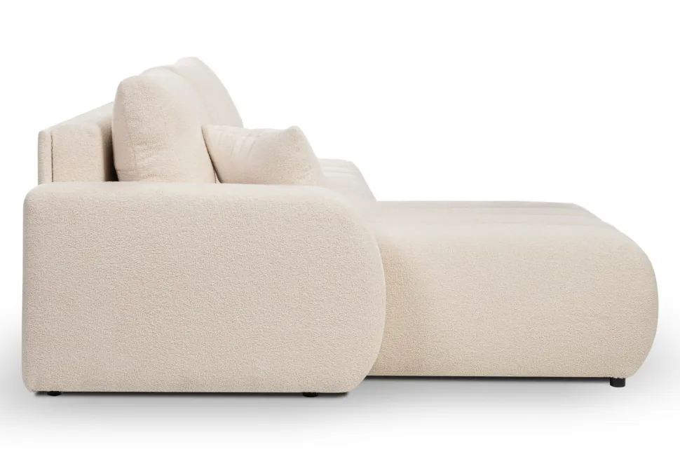 Narożnik Hobro z funkcją spania lewy kremowy Lambi 8