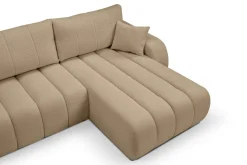 Narożnik Hobro z funkcją spania prawy     beżowy ciemny Lambi 6