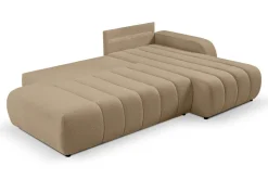 Narożnik Hobro z funkcją spania prawy beżowy ciemny Lambi 6