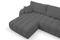 Narożnik Hobro z funkcją spania lewy      szary ciemny Lambi 12