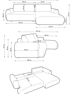 Narożnik Ljung prawy beżowo-szary Puente  06