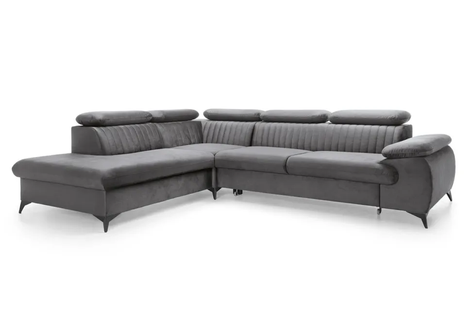 Narożnik Lund L lewy szary Monolith 92