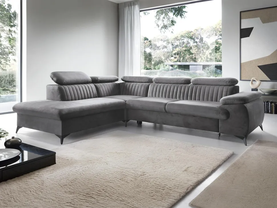 Narożnik Lund L lewy szary Monolith 92