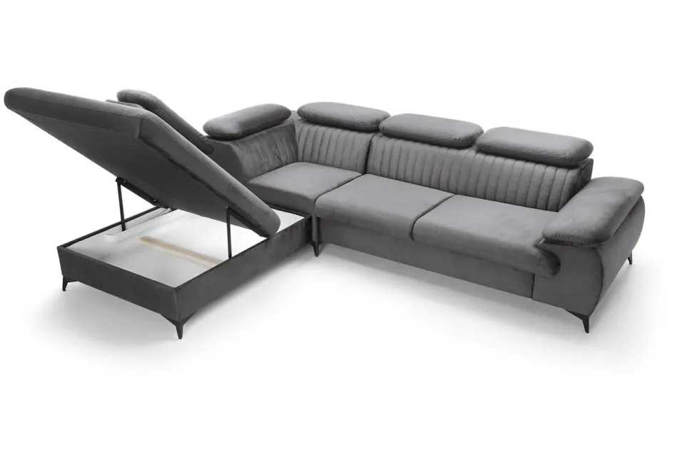 Narożnik Lund L lewy szary Monolith 92