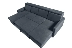 Narożnik Mils U z funkcją spania szary    granat tkanina Soro 97