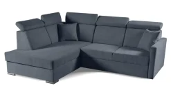 Narożnik Mils XL lewostronny z funkcją    spania szary granat tkanina Soro 97