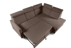 Narożnik Mils XL prawostronny z funkcją   spania brązowy tkanina Soro 28