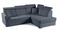 Narożnik Mils XL prawostronny z funkcją spania szary granat tkanina Soro 97