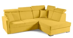 Narożnik Mils XL prawostronny z funkcją spania musztardowy tkanina Soro 40