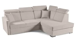 Narożnik Mils XL prawostronny z funkcją spania beżowy tkanina Soro 23