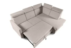 Narożnik Mils XL prawostronny z funkcją spania beżowy tkanina Soro 23