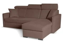 Narożnik Mils z funkcją spania brązowy tkanina Soro 28