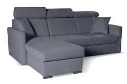 Narożnik Mils z funkcją spania szary      granat tkanina Soro 97