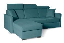 Narożnik Mils z funkcją spania morski     tkanina Soro 86