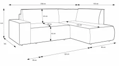 Narożnik Molde L prawy sztruks granatowy  Poso 5