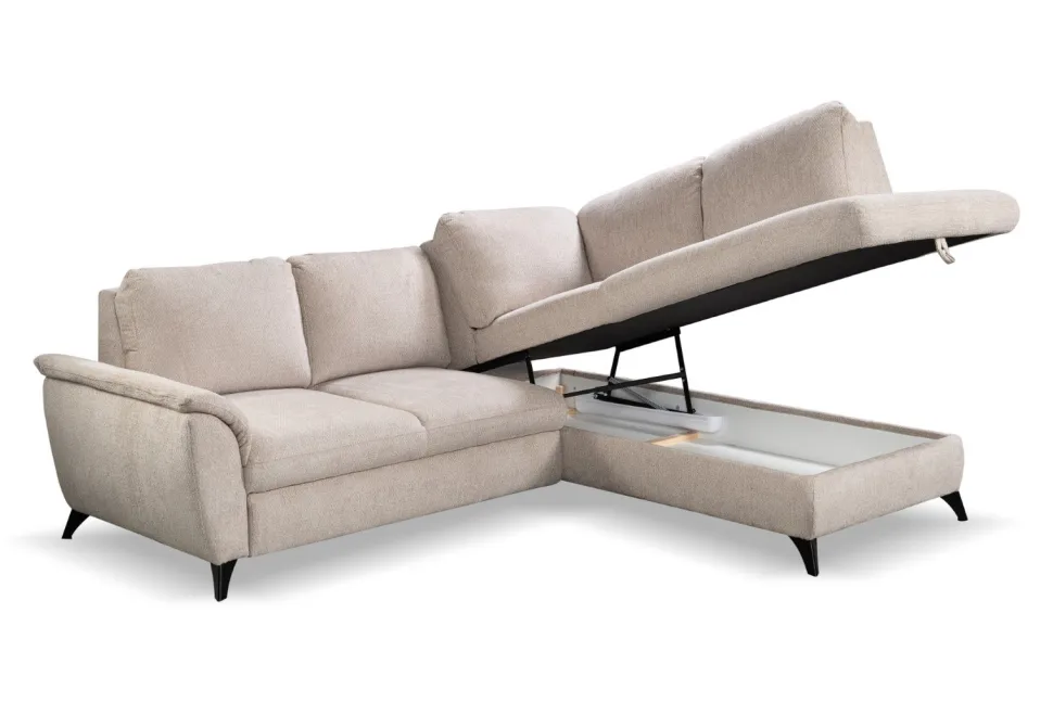 Narożnik Nevada z funkcją spania prawy beżowy Retro Bliss 04 GR2