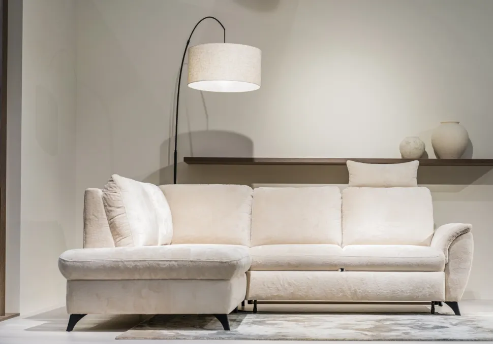 Narożnik Nevada z funkcją spania prawy beżowy Loop 8 GR3