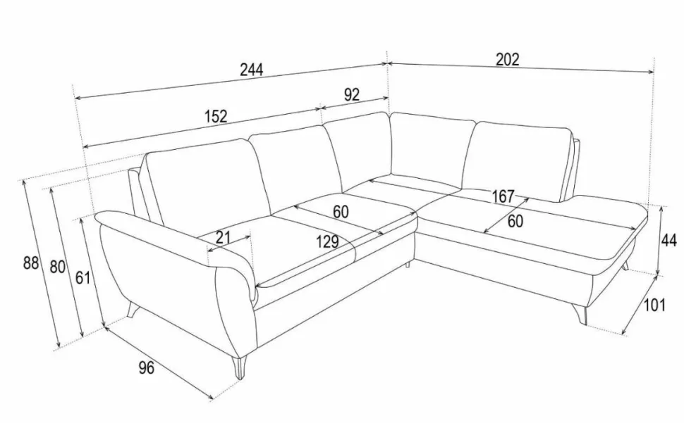 Narożnik Nevada z funkcją spania lewy j.szary Spot 02 GR2
