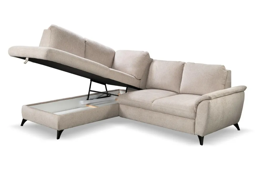 Narożnik Nevada z funkcją spania lewy beżowy Retro Bliss 04 GR2