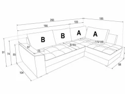 Narożnik Rabis z funkcją spania beżowy Argon 03 GR1