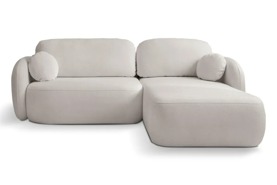 Narożnik Salby z funkcją spania prawy szary jasny Sicuro 65