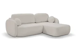 Narożnik Salby z funkcją spania prawy szary jasny Sicuro 65