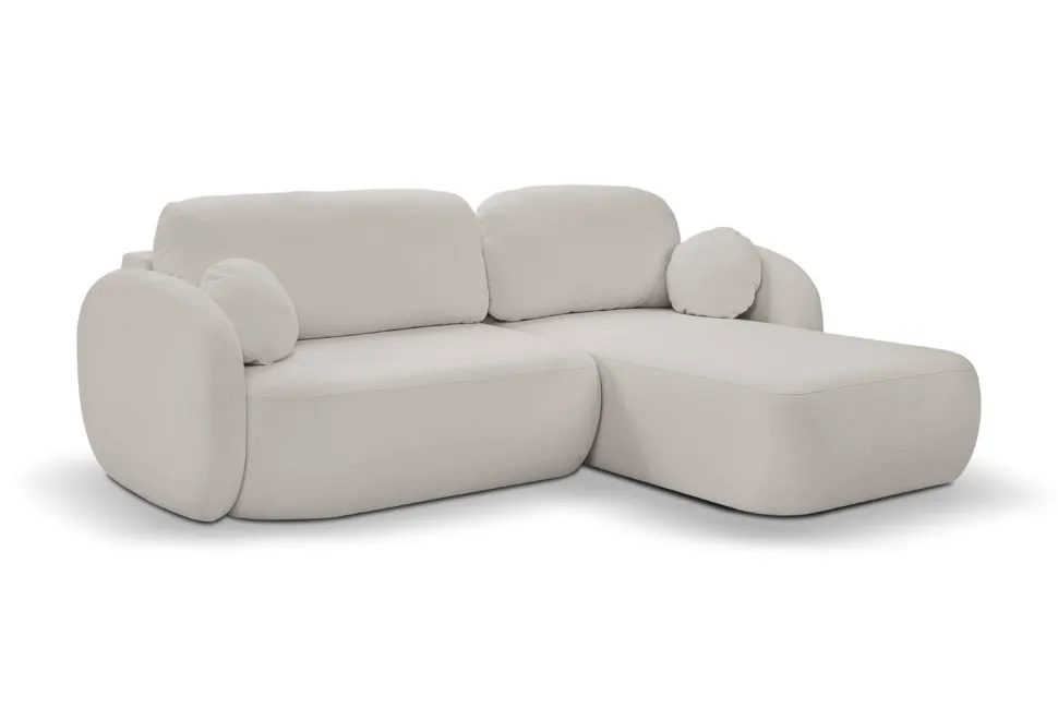 Narożnik Salby z funkcją spania prawy szary jasny Sicuro 65