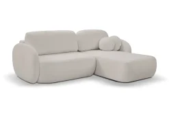 Narożnik Salby z funkcją spania prawy szary jasny Sicuro 65