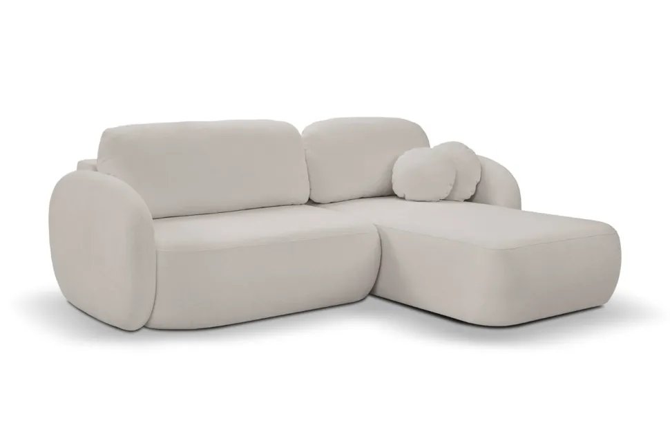 Narożnik Salby z funkcją spania prawy szary jasny Sicuro 65