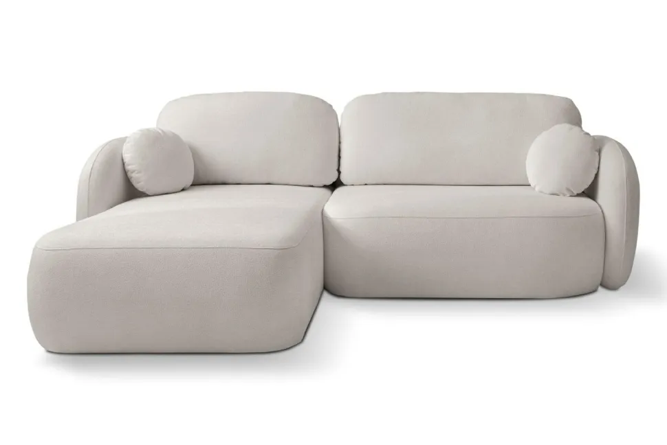 Narożnik Salby z funkcją spania lewy szary jasny Sicuro 65