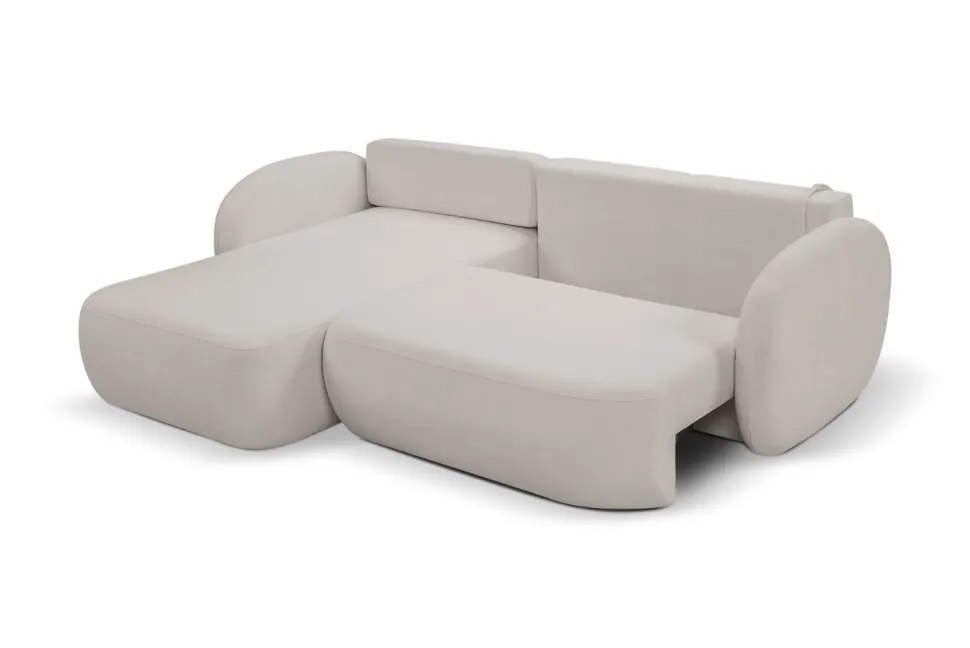 Narożnik Salby z funkcją spania lewy szary jasny Sicuro 65