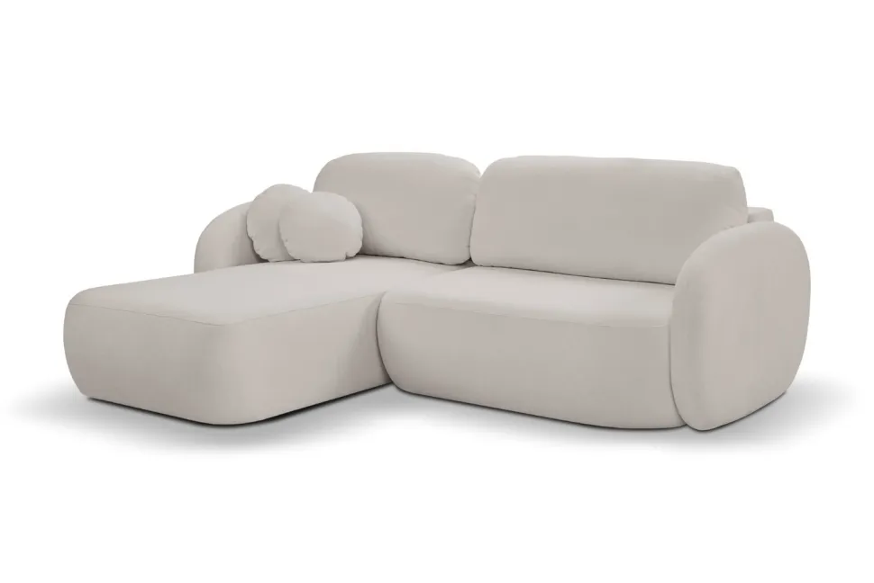 Narożnik Salby z funkcją spania lewy szary jasny Sicuro 65