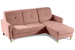 Narożnik Scandi z funkcją spania różowa   Diosa 60