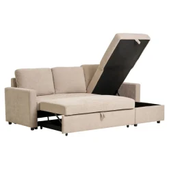 Narożnik z funkcją spania Belfast beżowy  uniwersalny